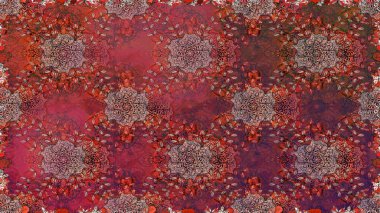 Kahverengi renkli çiçeklerle kusursuz çiçek deseni. Suluboya tarzında kahverengi renkte çiçekler.