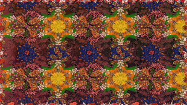 Sorunsuz çiçek desenli çiçekli, halk tarzında bırakır. Elle çizilmiş. Raster illüstrasyon.