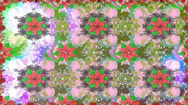 Suluboya kusursuz desen. Dekorasyon ve tasarım için güzel bir desen. Moda baskısı. Çiçeğin suluboya çizimlerinin mükemmel deseni. Eski model. Raster illüstrasyonu.