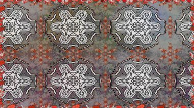 Çiçek deseni. Gri renklerde çiçeksiz. Şatafatlı bahar bahçesi dokusu. Raster illüstrasyonu. Gri renkli çiçekler.