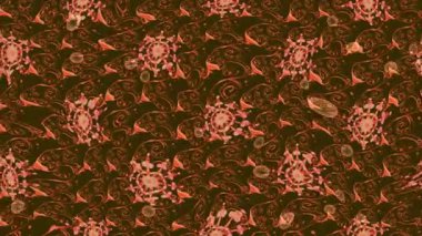 Renkli unsurlarla hareketli arka plan görüntüleri. Çiçekler. Eski model. Bayrak tarzı. Video kaydı. Şablon. Döngü. Kusursuz..