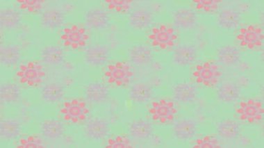 Renkli unsurlarla hareketli arka plan görüntüleri. Çiçekler. Eski model. Bayrak tarzı. Video kaydı. Şablon. Döngü. Kusursuz..