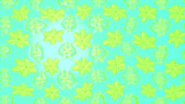 Renkli unsurlarla hareketli arka plan görüntüleri. Çiçekler. Eski model. Bayrak tarzı. Video kaydı. Şablon. Döngü. Kusursuz..