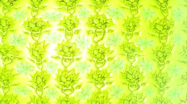 Renkli unsurlarla hareketli arka plan görüntüleri. Çiçekler. Eski model. Bayrak tarzı. Video kaydı. Şablon. Döngü. Kusursuz..