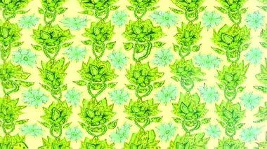 Renkli unsurlarla hareketli arka plan görüntüleri. Çiçekler. Eski model. Bayrak tarzı. Video kaydı. Şablon. Döngü. Kusursuz..