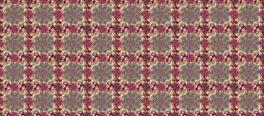 Bej, mor ve altın desenli. Tekrarlayan elementlerle kusursuz soyut arkaplan. Zarif raster klasik desen.