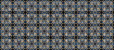 Kusursuz çiçek deseni. Kusursuz raster arka plan. Gri ve mavi renklerde grafiksel, modern, pürüzsüz desen. Duvar kâğıdı barok, İspanyol kumaşı.