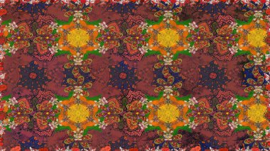 Raster düz çiçekleri pürüzsüz desen. Hediye ambalaj kağıdı, tebrik kartları, posterler ve pankart tasarımı. Kahverengi renkte çiçekler.