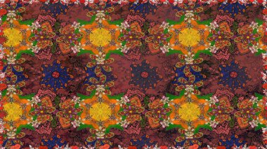 Klasik çiçek tasarımı elementleri. Kahverengi kıvırcık çiçekler kahverengi renklerde şekillenir. Raster illüstrasyonu.