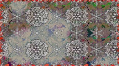 Çiçekler, suluboya ile sorunsuz çiçek desenli. Raster desen. Fantezi kumaş deseni.