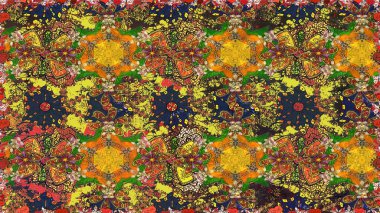 Kahverengi renklerde etnik çiçeklerle kusursuz bir desen. Raster Çiçek İllüstrasyonu güzel tekstil..