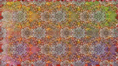 Kızılderili desenli desenli desenli şal deseni. Etnik Mandala süsü. Raster Henna dövme stili. Tekstil, tebrik kartı, boyama kitabı, telefon kılıfı baskısı için kullanılabilir.