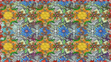 Çiçekli bahar çiçekleri. Küçük çiçekte güzel bir desen. Küçük renkli çiçekler. Moda baskıları için zarif bir şablon. Motley illüstrasyonu.