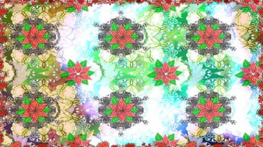 Çiçekli, kusursuz bir arkaplan. Çocuk stili. Düz Çiçek Elementleri Tasarımı. Renkli Bahar Teması Kusursuz Arkaplan.