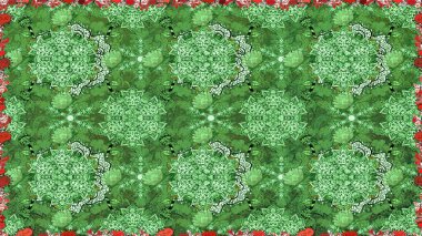 Şablon, pürüzsüz, çiçekli kenar. Çiçek çelengi. Güzel, parlak, pürüzsüz kumaş, tuval. Kıvırcık, parlak örgü. Eski moda arka plan. Raster illüstrasyonu.