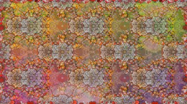 Raster illüstrasyonunda kusursuz çiçek deseni. Kahverengi renkte çiçekler.