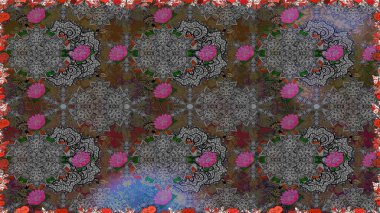 Güzel suluboya çiçek buketi pürüzsüz desenli. Güzel kumaş deseni.