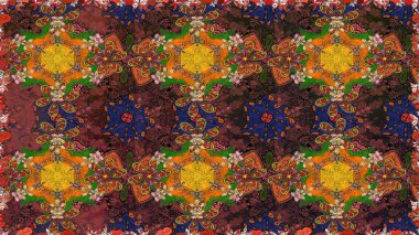 Kusursuz bir arka plan modeli. Kahverengi yapraklı yabani çiçekler. Suluboya, elle çizilmiş. Raster illüstrasyonu.