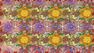 Kahverengi renkte kahverengi papatya deseni. Raster illüstrasyonu. Kahverengi renklerde.