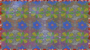 Çiçekli güzel suluboya desen. Raster illüstrasyonu. Gri renklerde.