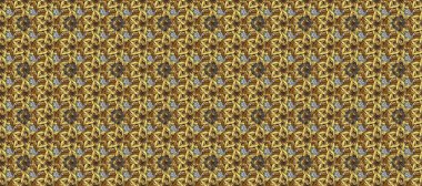 Kusursuz altın desen. Sarı ve kahverengi renklerde altın elementlerle kusursuz desen. Raster doğulu süsü.