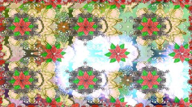 Kusursuz çiçek deseni. Raster illüstrasyonu. Tarafsız renklerde Asyalı tekstil.