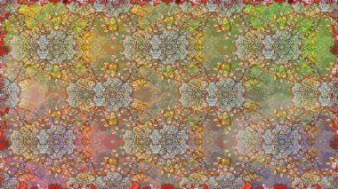 Sevimli çiçek raster deseni. Kahverengi renkli çiçekler. Renkli Bahar Temalı Kusursuz Arkaplan. Düz Çiçek Elementleri Tasarımı.