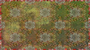 Çiçekli, kusursuz bir arkaplan. Çocuk stili. Renkli Bahar Temalı Kusursuz Arkaplan. Düz Çiçek Elementleri Tasarımı.