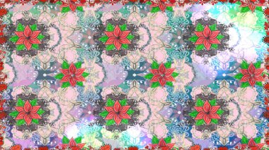 Tarafsız renklerde parlak çiçekli halı ile kusursuz desen.