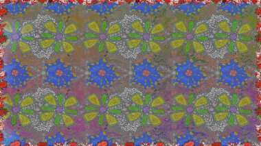 Raster illüstrasyonunda kusursuz çiçek deseni. Gri renklerde. Güzel kumaş deseni. Raster illüstrasyonu.