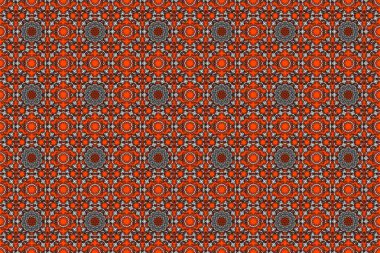 Raster Güzel kumaş deseni. Raster suluboya çiçek deseni, narin çiçekler, kahverengi, gri ve turuncu çiçekler, tebrik kartı şablonu.