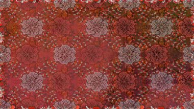 Kızılderili desenli desenli desenli şal deseni. Etnik Mandala süsü. Raster Henna dövme stili. Tekstil, tebrik kartı, boyama kitabı, telefon kılıfı baskısı için kullanılabilir.