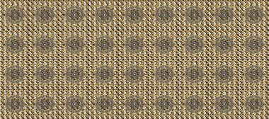 Damask arkaplanı. Barok tarzında altın çiçekli süs. Altın çiçekli, pürüzsüz desen. Bej ve kahverengi renklerdeki altın element.