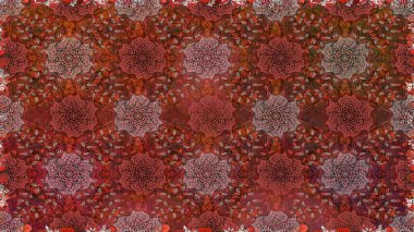 Çiçekli el, pürüzsüz desen çizmiş. Modern gelişim kahverengi raster arka plan duvar kâğıdı illüstrasyon klasik çizgili iz sürme desenli çiçekler, çiçekli süsler.