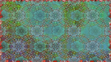 Sevimli çiçek raster deseni. Moda kumaş deseni. Yaz tema Dikişsiz desen arka plan rengi. Düz çiçek öğeleri tasarım.