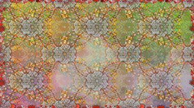 El yapımı çiçek ve bitki koleksiyonu. Raster illüstrasyonu. Robot resim stilinde nötr renkler. Şirin karalama çiçekleri olan kusursuz çiçek desenleri. Raster illüstrasyonu.