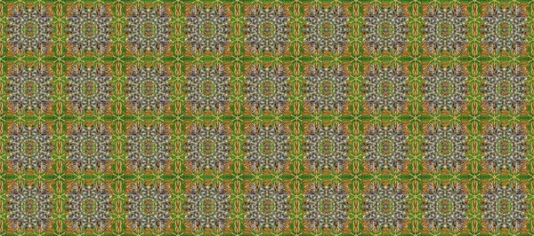 Kusursuz çiçek deseni. Yeşil ve gri renklerde grafiksel, modern, pürüzsüz desen. Kusursuz raster arka plan. Duvar kâğıdı barok, İspanyol kumaşı.