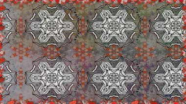 Raster illüstrasyonunda kusursuz çiçek deseni. Gri renkli çiçekler.