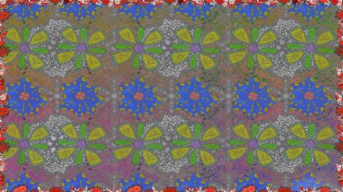 Raster düz çiçekleri pürüzsüz desen. Hediye ambalaj kağıdı, tebrik kartları, posterler ve pankart tasarımı. Gri renkli çiçekler.