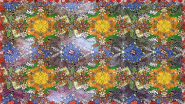 Renkli, pürüzsüz desen. Çiçek arkaplan. Çiçek duvar kâğıdı. Raster illüstrasyonu. Kahverengi renkli şirin tekstil.