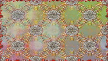 Çiçekler. Soyut etnik raster kusursuz desen. Tarafsız renklerde vadinin çiçekleri.