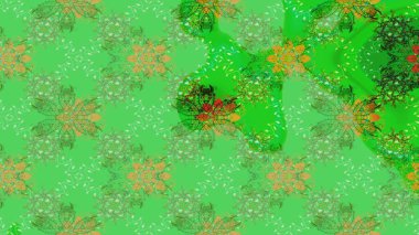 Raster çiçek desenli çiçek deseni, yapraklar, dekoratif elementler, sıçrama, lekeler, el çizimi kontur çizgileri ve Doodle çizim stili, grafik raster çizim çizimi.