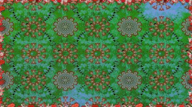 Çiçek deseni. Raster illüstrasyonu. Kusursuz Chichi kumaş deseni. Renkli Bahar Temalı Kusursuz Arkaplan. Düz Çiçek Elementleri Tasarımı.