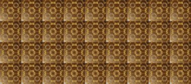 Sembol bayramı, yeni yıl kutlamaları, altın desenler. Noel altın kar tanesi kusursuz desen. Kahverengi, bej ve nötr renklerde altın kar taneleri. Kış kar dokusu duvar kağıdı.