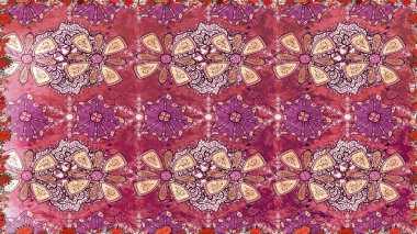 Tekrar eden çiçek arkaplanı, zarif pembe çiçek duvar kağıdı. Çiçek desenleri pembe renklerde, el yapımı papatyalar, papatyalar..