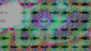 Çiçek desenli raster, yeşil çizgi grafik desenli soyut raster arkaplan. Modern stil dokusu.