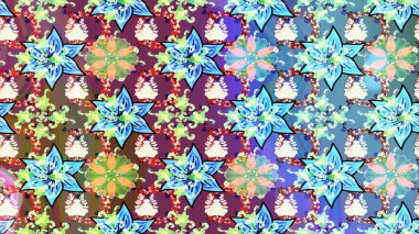 Raster Illustrasyon 'daki Çiçek Deseni' nin son moda çizimi. Güzel kumaş deseni. Renkli Yaz Temalı eskiz kalıbı. Düz Çiçek Elementleri Tasarımı.