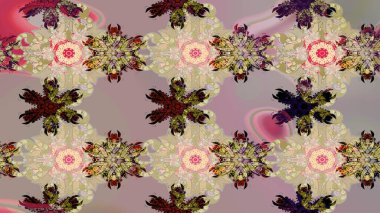 Çiçekli, yapraklı, çiçek desenli eskiz. El çizimi. Raster illüstrasyonu.