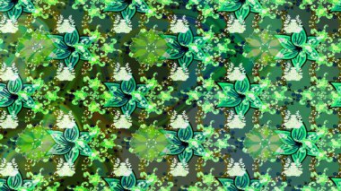 Raster suluboya çiçek deseni, narin çiçekler, yeşil çiçekler, tebrik kartı şablonu. Raster Güzel kumaş deseni.