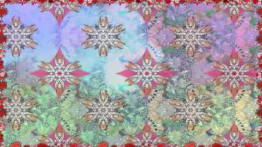 Renkli unsurlarla hareketli arka plan görüntüleri. Çiçekler. Eski model. Bayrak tarzı. Video kaydı. Şablon. Döngü. Kusursuz..